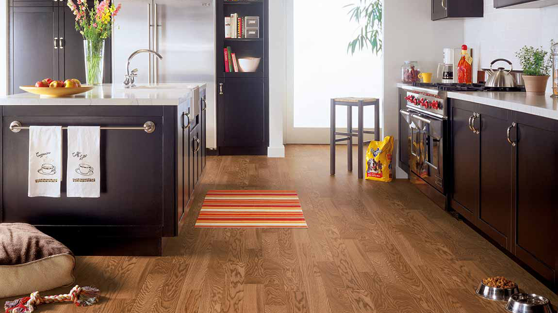 Brown Laminate Kitchen Flooring Example